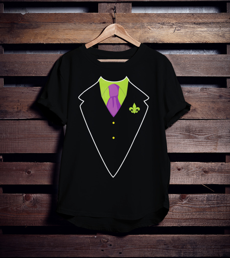 Mardi Gras Fat Tuesday Costume With Fleur-de-Lis Suit T-Shirt