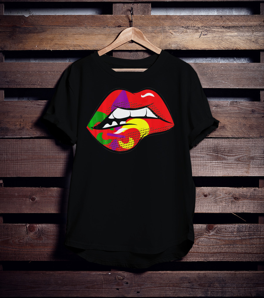 Mardi Gras Fleur De Lis Lips Party Pop T-Shirt