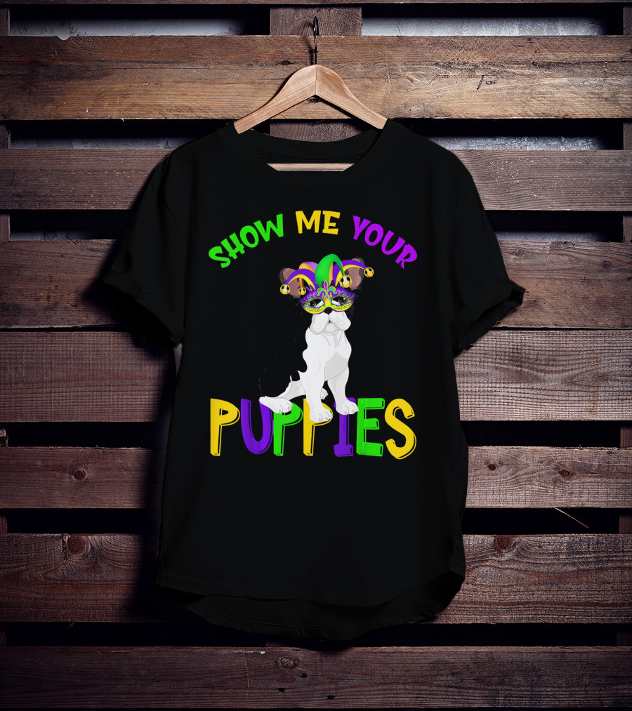 Show Me Your Puppies French Bulldogs Jester Hat T-Shirt