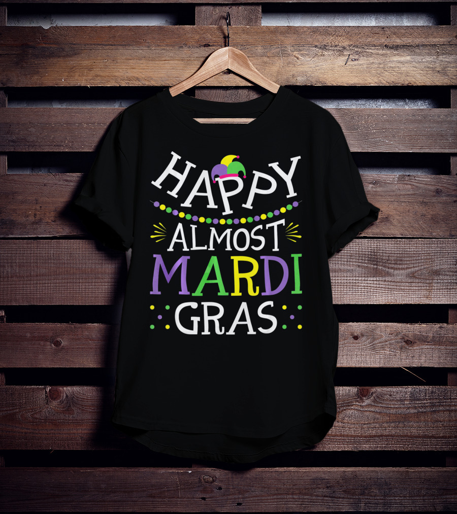 Happy Almost Mardi Gras Jester Colorful T-Shirt
