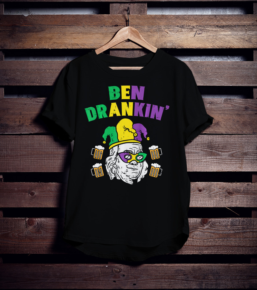 Ben Drankin' Franklin Jester Mask Beer Mugs T-Shirt