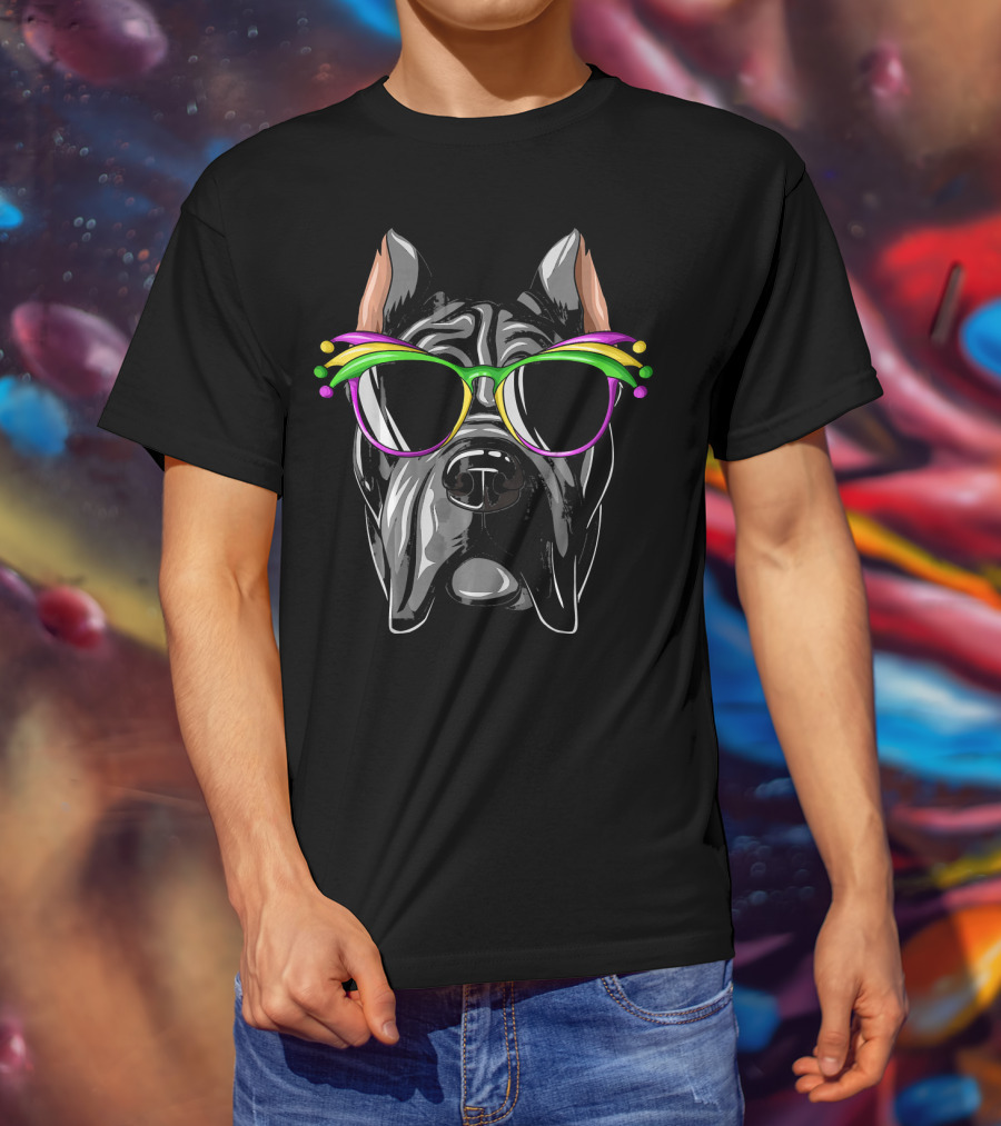 Cane Corso Mardi Gras Mask Eyewear Carnival Cane T-Shirt