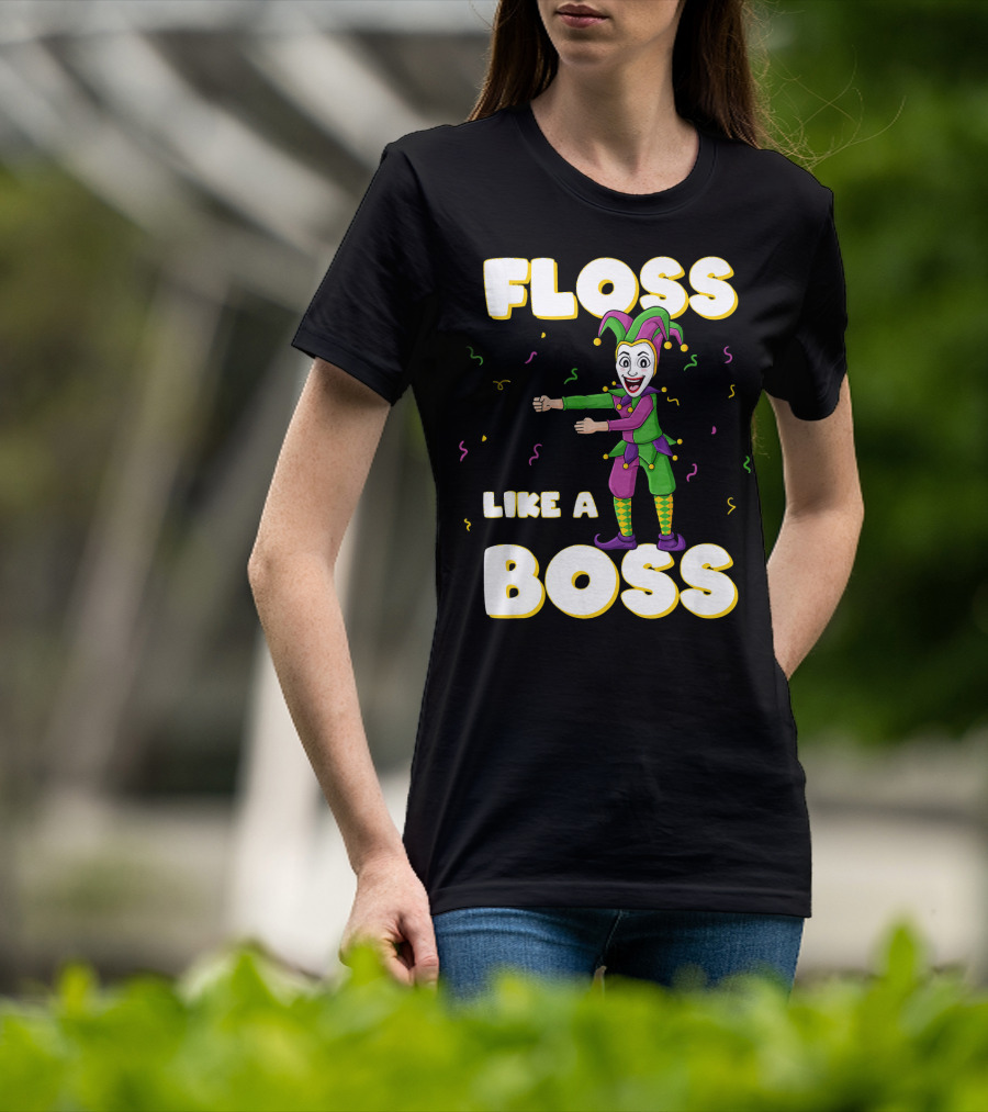 Floss Like A Boss Mardi Gras Joker Floss Jester Festive Dance T-Shirt
