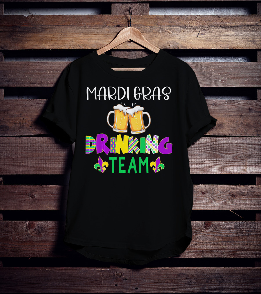 Mardi Gras Drinking Team Beer Whiskey Festival T-Shirt