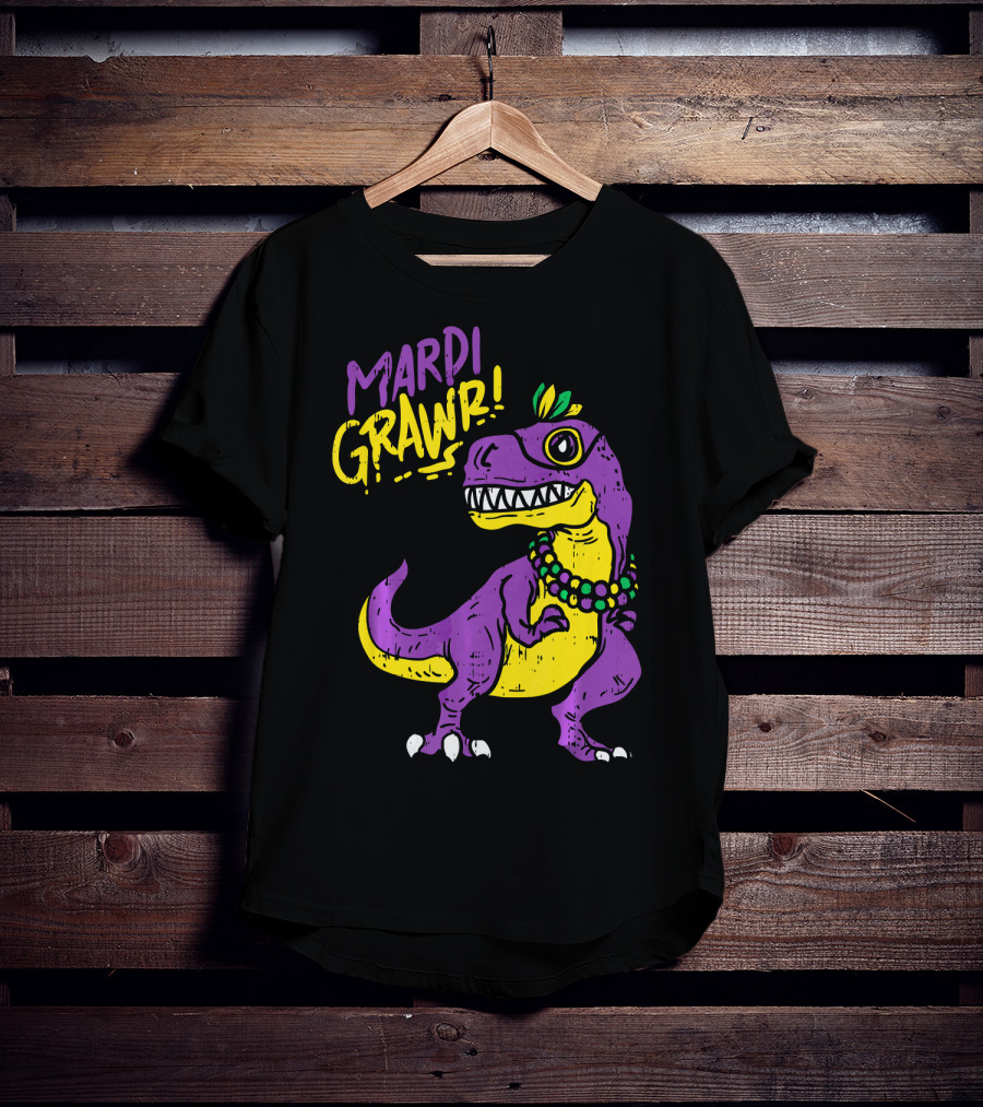 Mardi Grawr Rex Dinosaur Dino Mardi Grawr T-Shirt