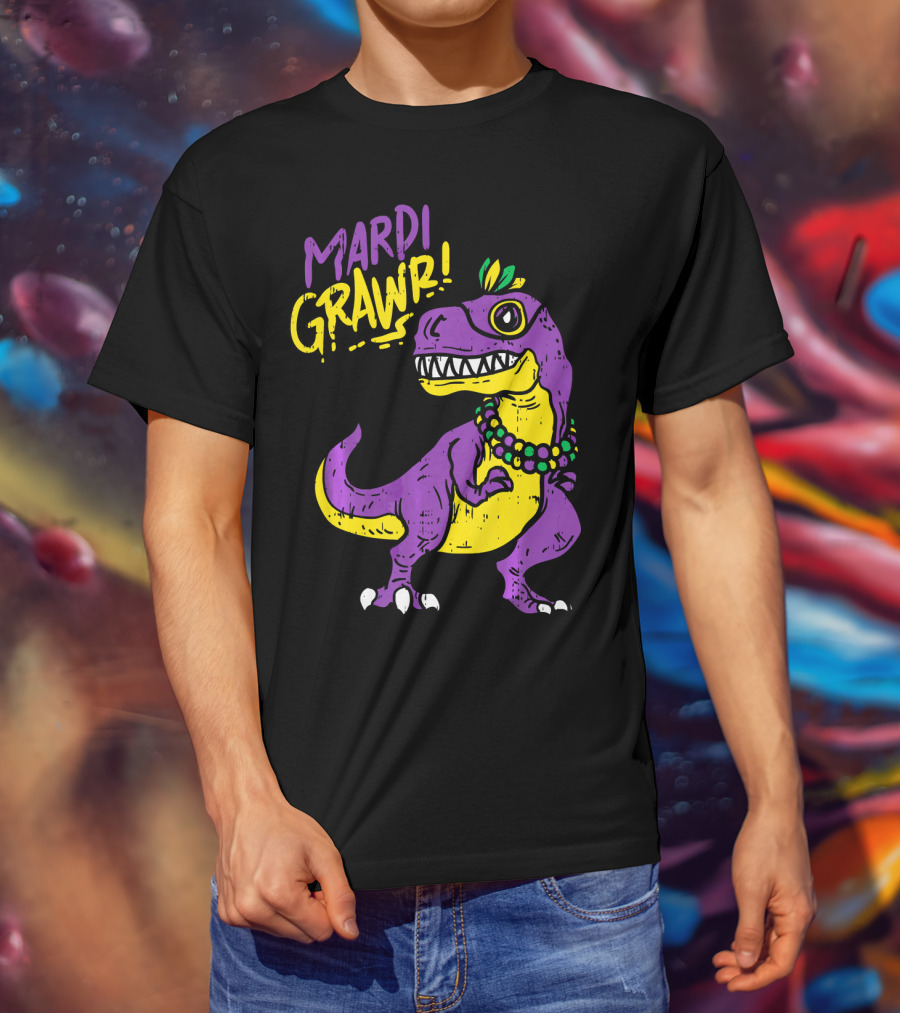 Mardi Grawr Rex Dinosaur Dino Mardi Grawr T-Shirt