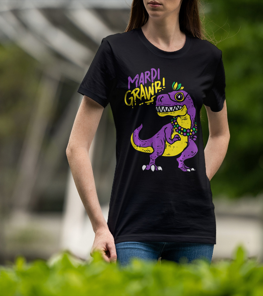 Mardi Grawr Rex Dinosaur Dino Mardi Grawr T-Shirt