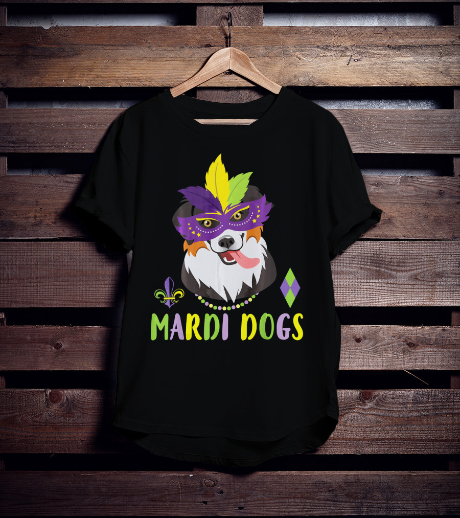 Boder Collie Mardi Gras Mardi Dogs Costume Dance Be T-Shirt