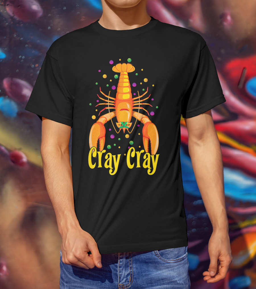 Cray Cray Mardi Gras Crawfish Mask Crayfish T-Shirt
