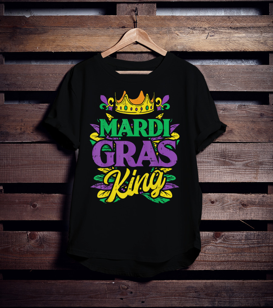 Mens Mardi Gras King Crown Funny Mardi Gras King T-Shirt