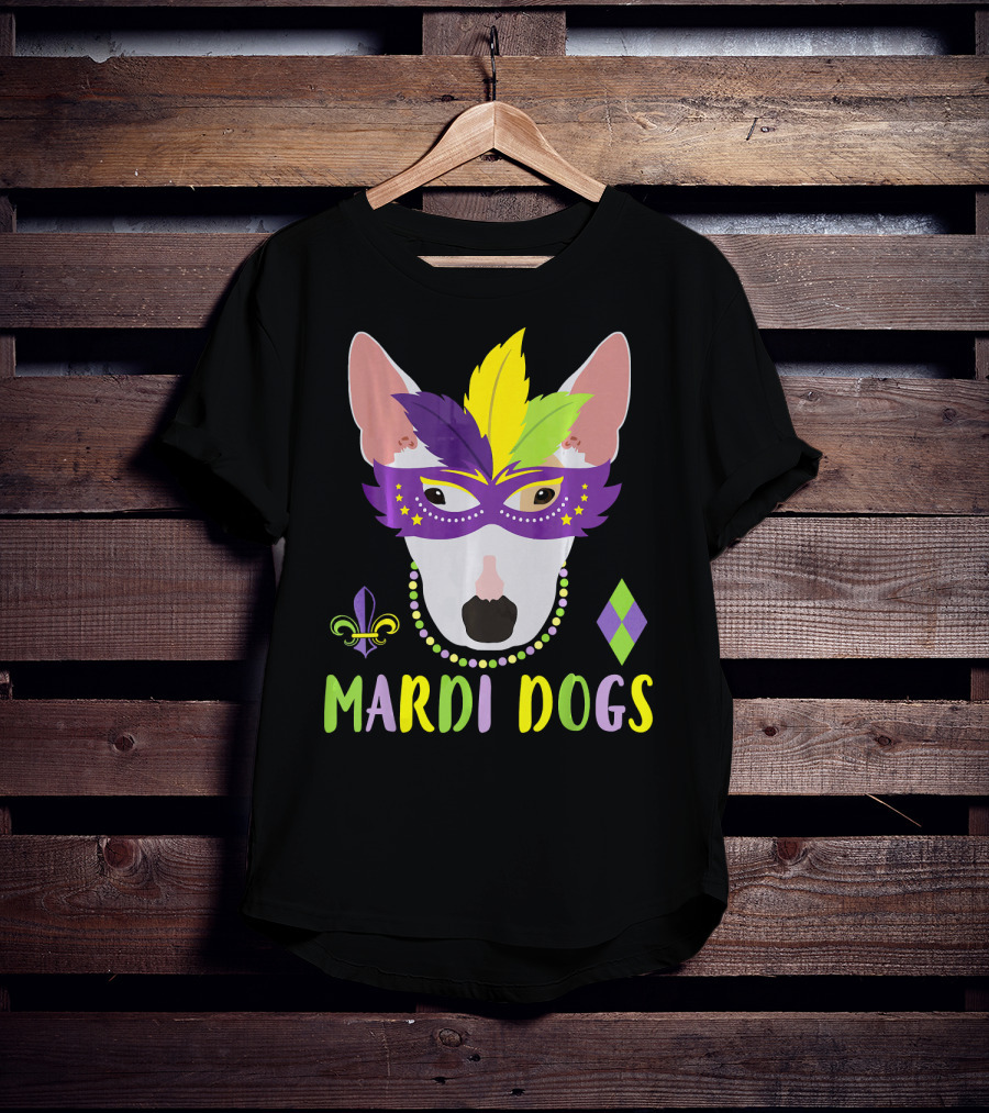Bull Terrier Mardi Gras Costume Mardi Dogs T-Shirt