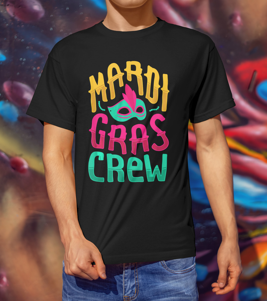 Mardi Gras Crew Carnival Mask Nola Party T-Shirt