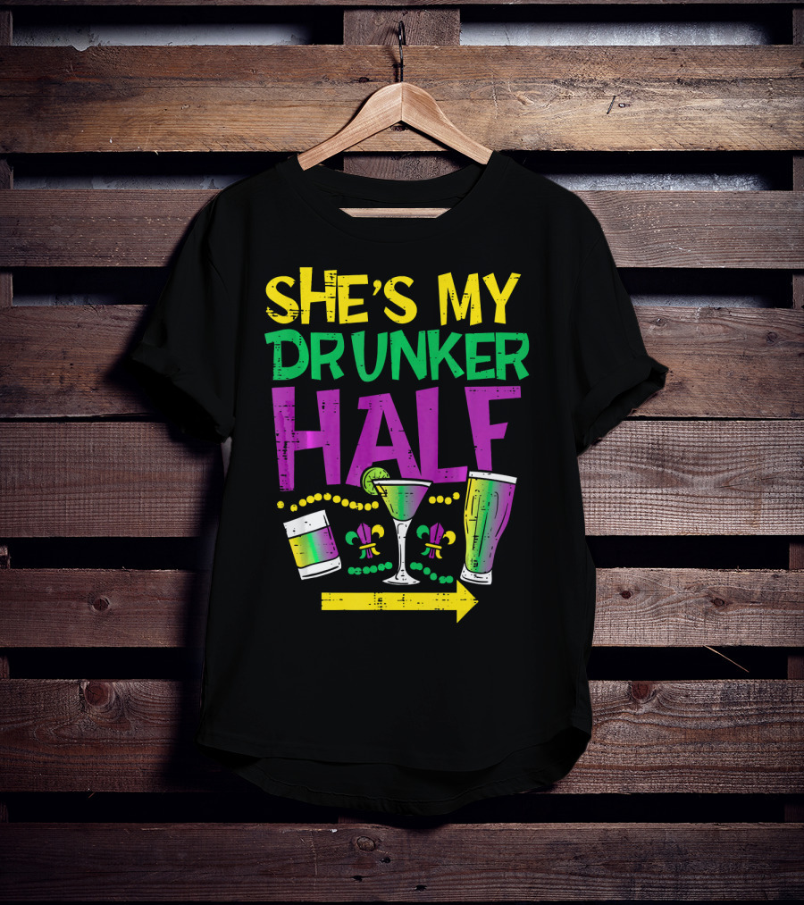 She's My Drunker Half Couple Matching Drink Icons T-Shirt