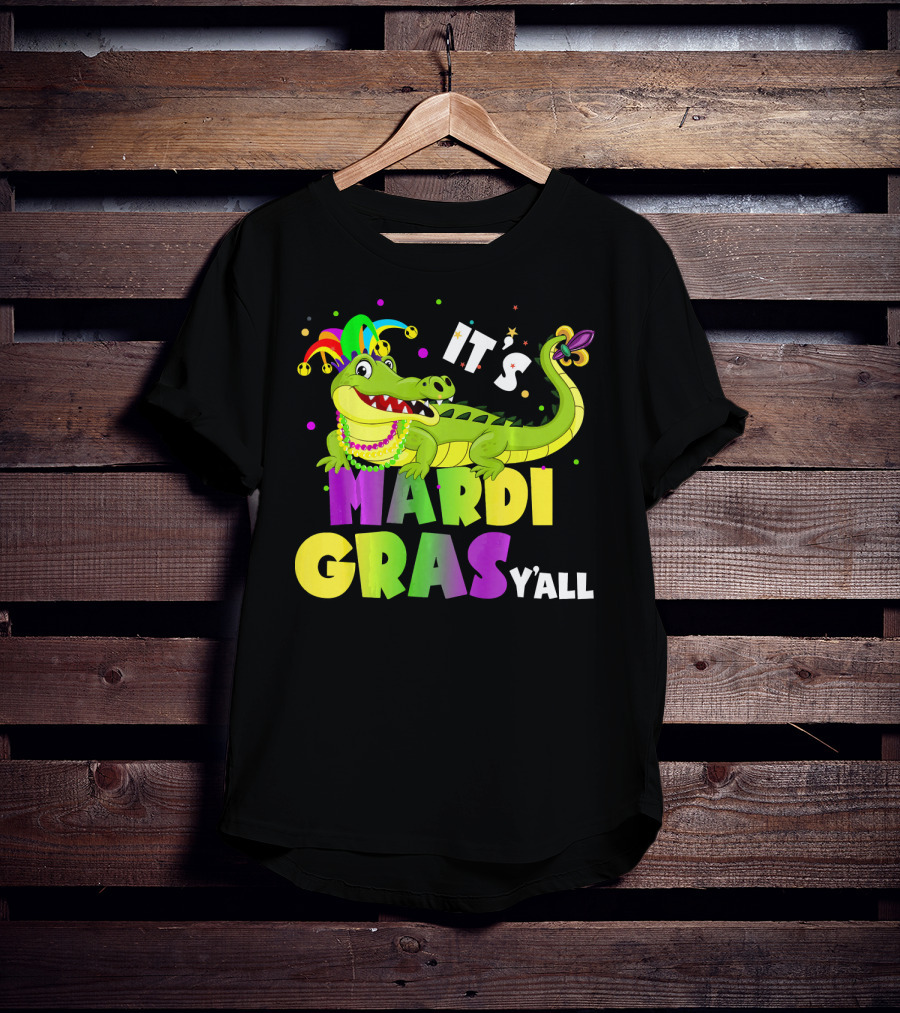 It's Mardi Gras Y'all Funny Alligator Crocodile T-Shirt