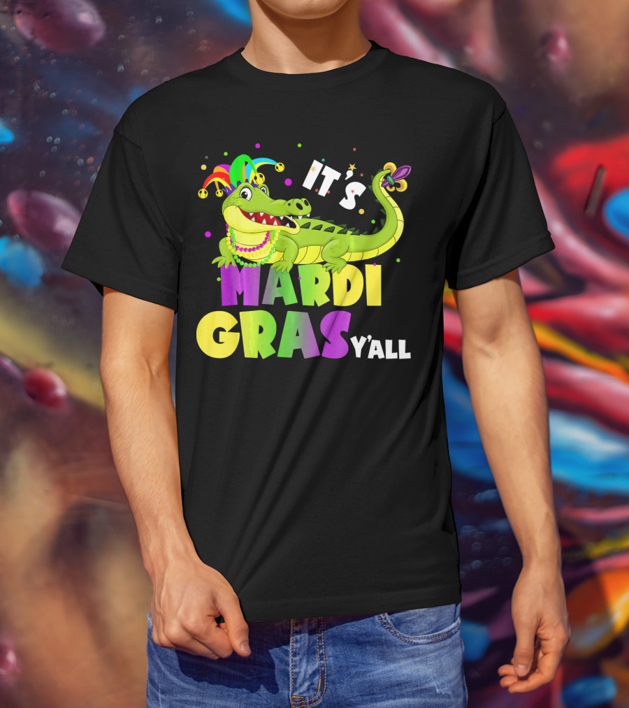 It's Mardi Gras Y'all Funny Alligator Crocodile T-Shirt