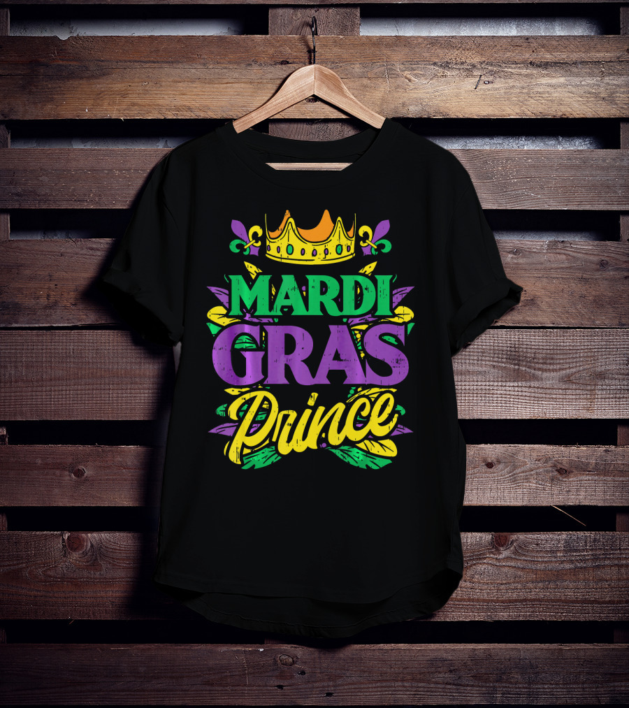 Mardi Gras Prince Crown Fleur-de-Lis Funny Carni T-Shirt