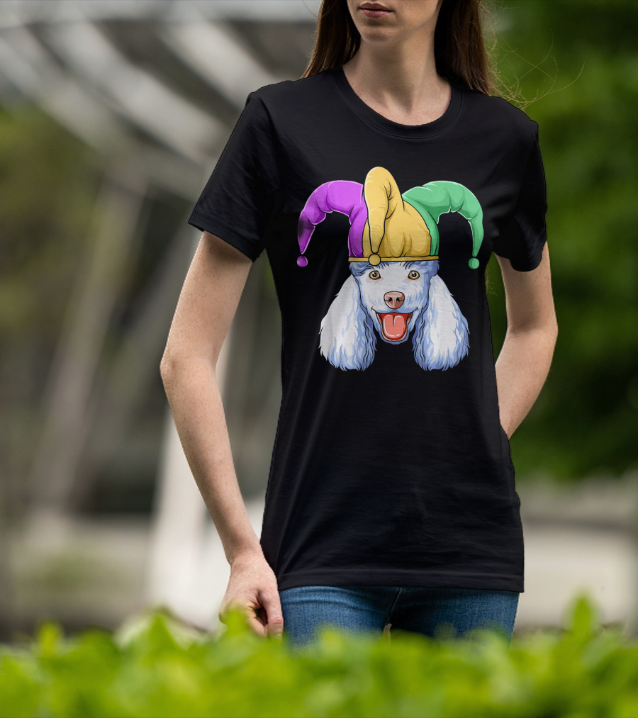 Mardi Gras Poodle Jester Hat Carnival Poodle T-Shirt