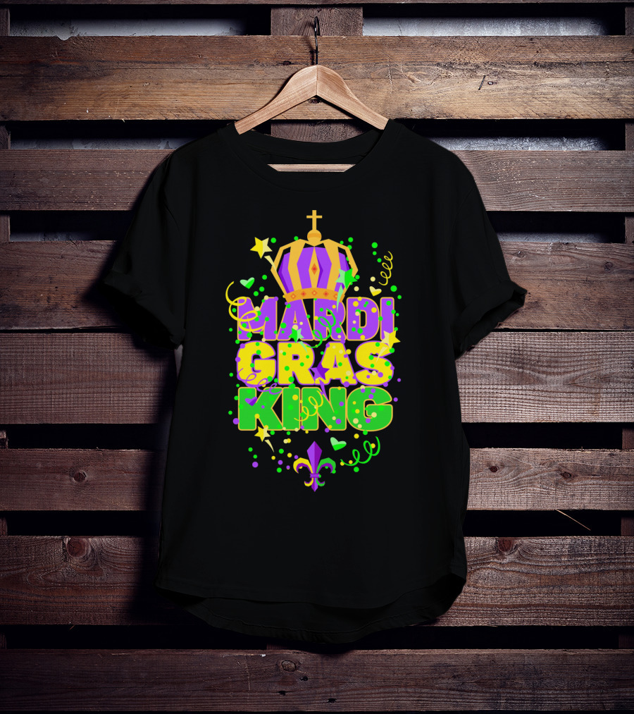 Mardi Gras King Crown Colorful T-Shirt