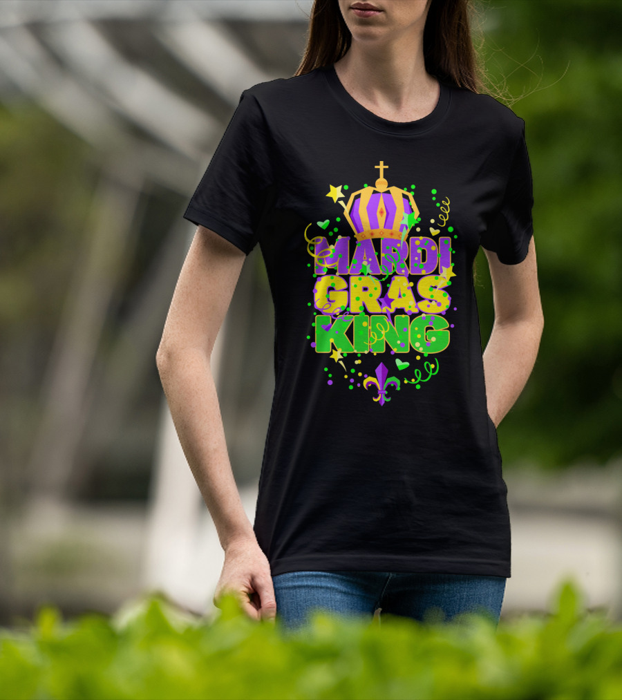 Mardi Gras King Crown Colorful T-Shirt