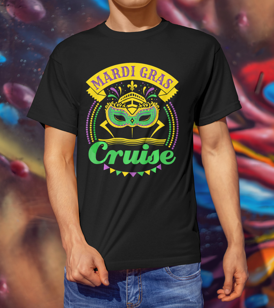Mardi Gras Cruise Mask T-Shirt