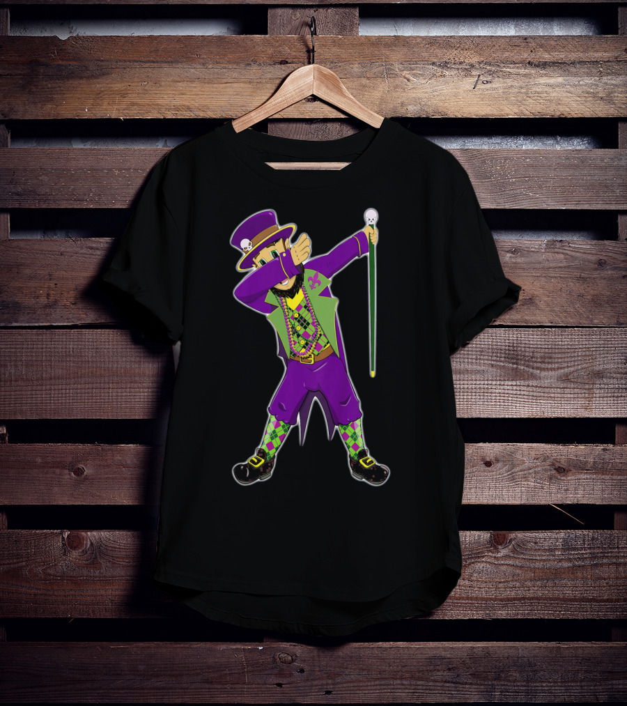 Kids Mardi Gras Jester Dabbing Colorful Costume T-Shirt