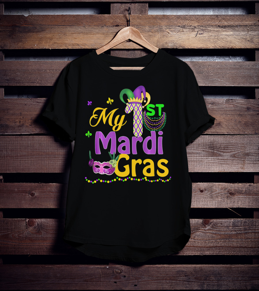 My 1st Mardi Gras Mask Beads Celebratory T-Shirt