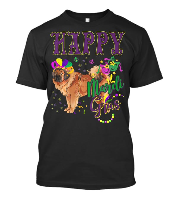 Happy Mardi Gras Tibetan Mastiff Beads And Masks T-Shirt
