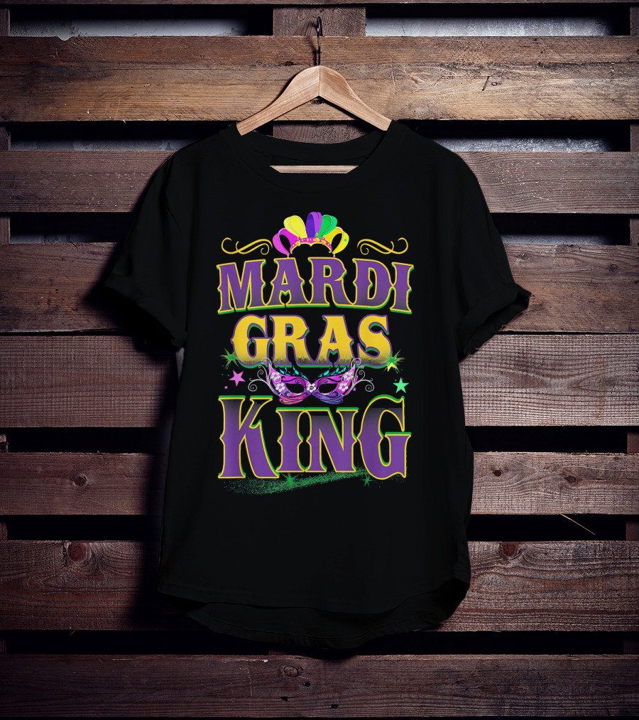 Mardi Gras King Crown Mask Fat Tuesday T-Shirt