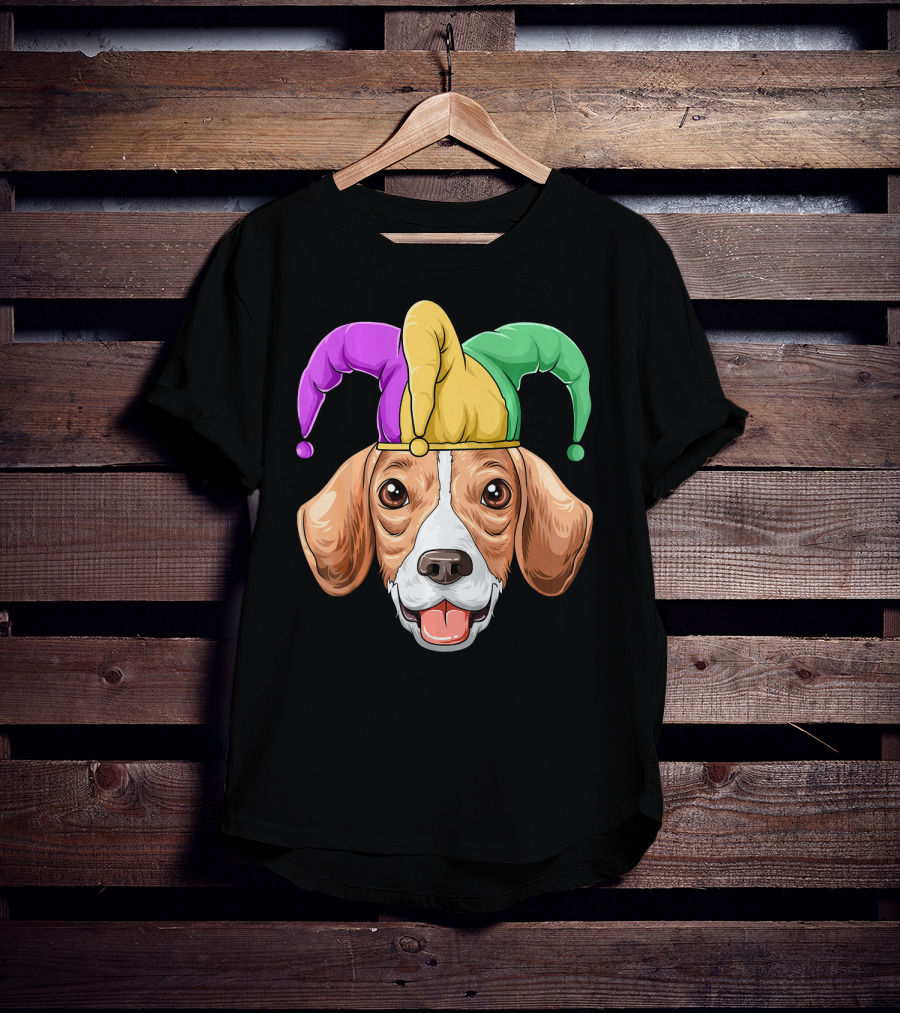 Mardi Gras Beagle Jester Hat Carnival Beagle T-Shirt