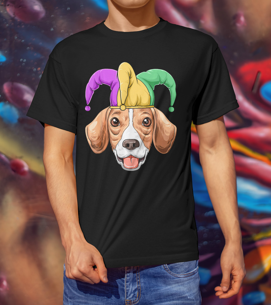 Mardi Gras Beagle Jester Hat Carnival Beagle T-Shirt