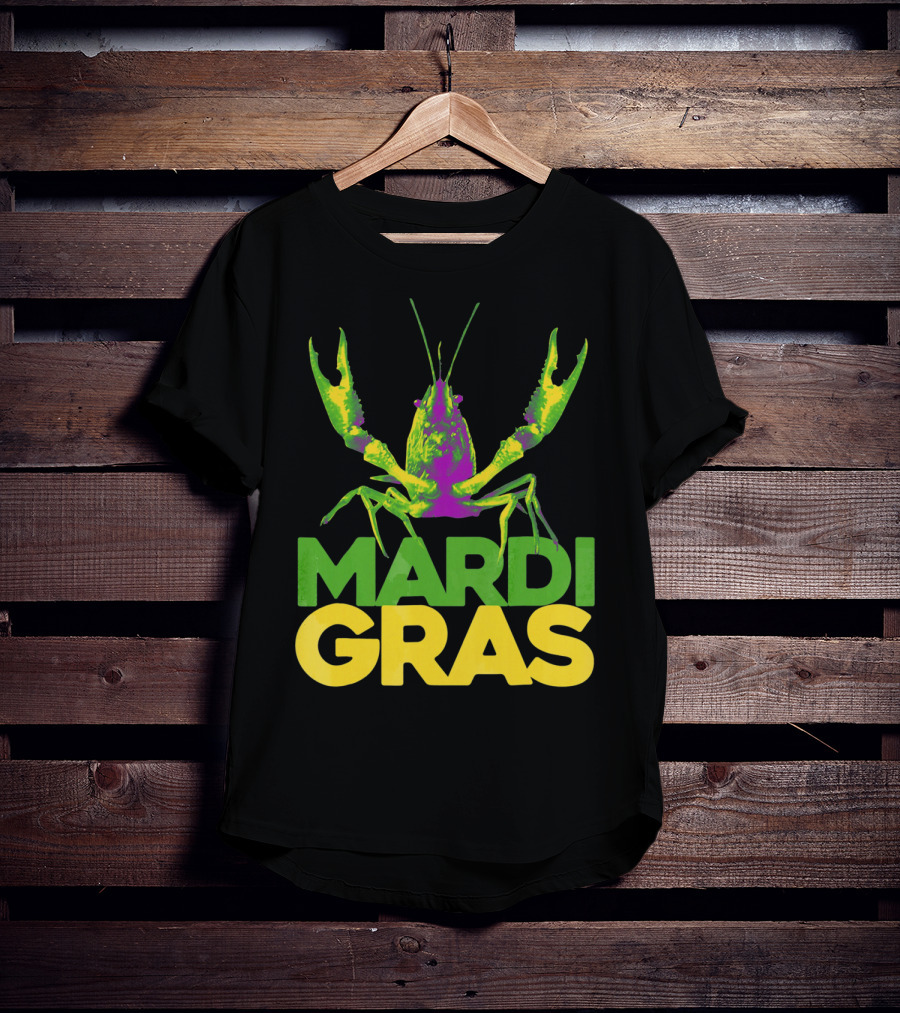 Mardi Gras Crawfish Vintage New Colorful T-Shirt