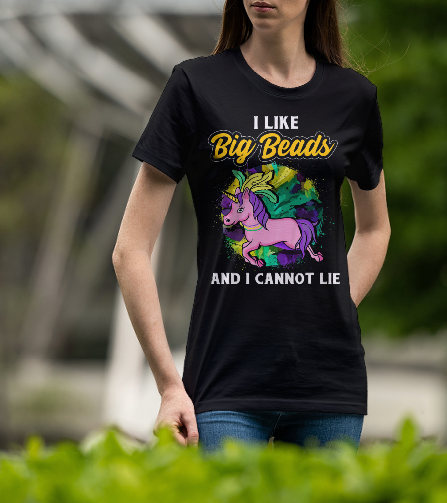 I Like Big Beads And I Cannot Lie Kids Funny Mardi Gras Pink And Pur T-Shirt