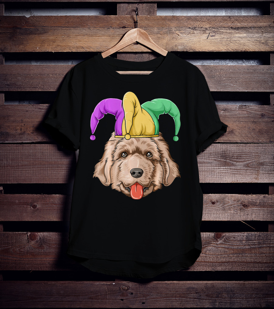 Mardi Gras Jester Newfoundland Dog Hat T-Shirt