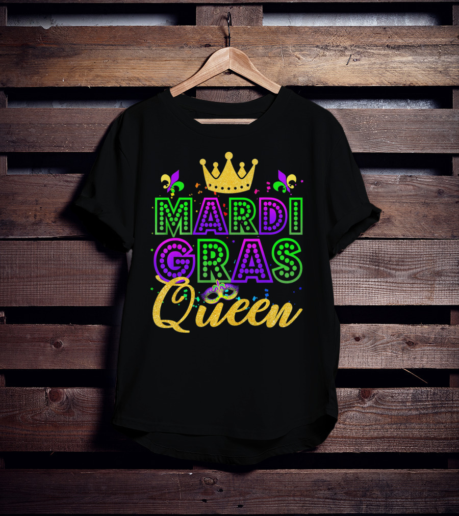 Mardi Gras Queen Crown Fleur-de-Lis Carnival Festival T-Shirt