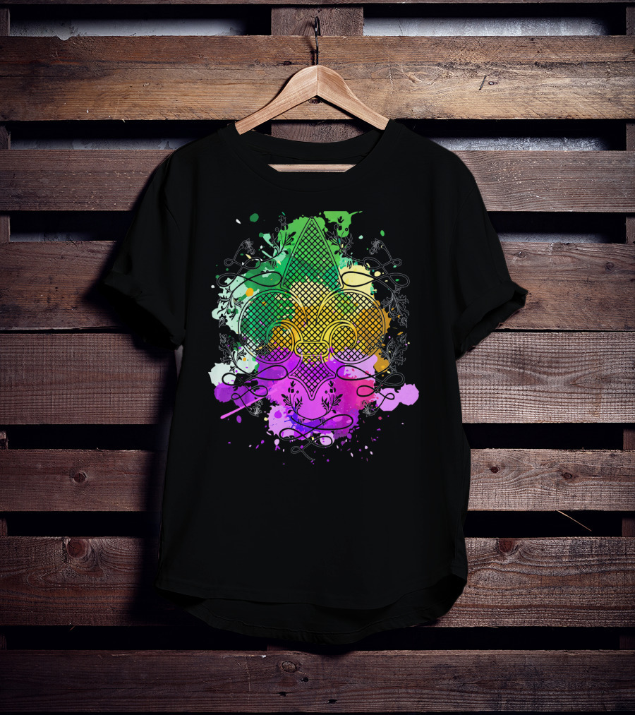 Fleur De Lis Mardi Gras Carnival Colors T-Shirt