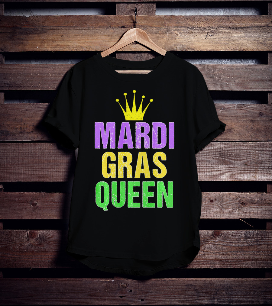 Mardi Gras Queen Mardi Gras Crown Purple Yellow Green T-Shirt