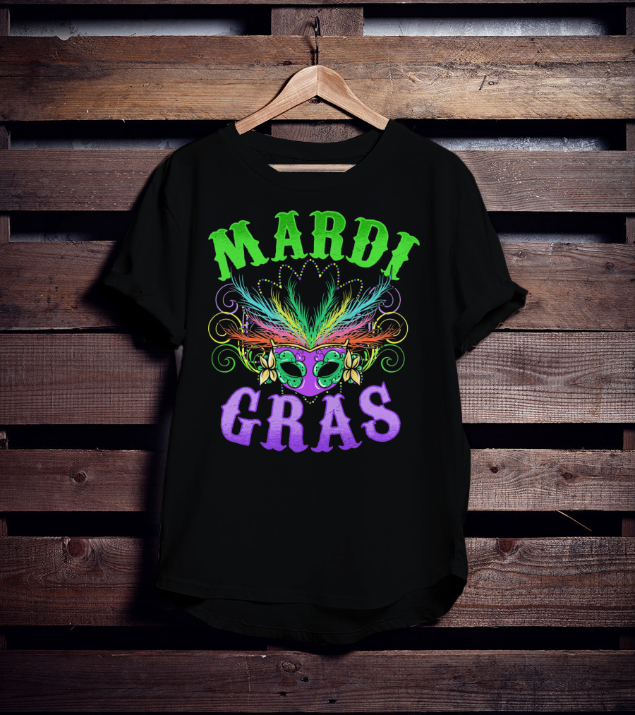 Mardi Gras Feather Mask Festival T-Shirt