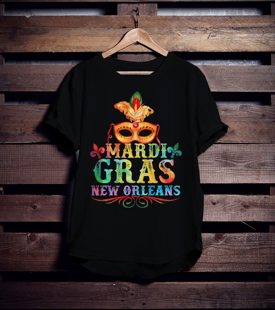 Mardi Gras Mask Fleur De Lis New Orleans T-Shirt