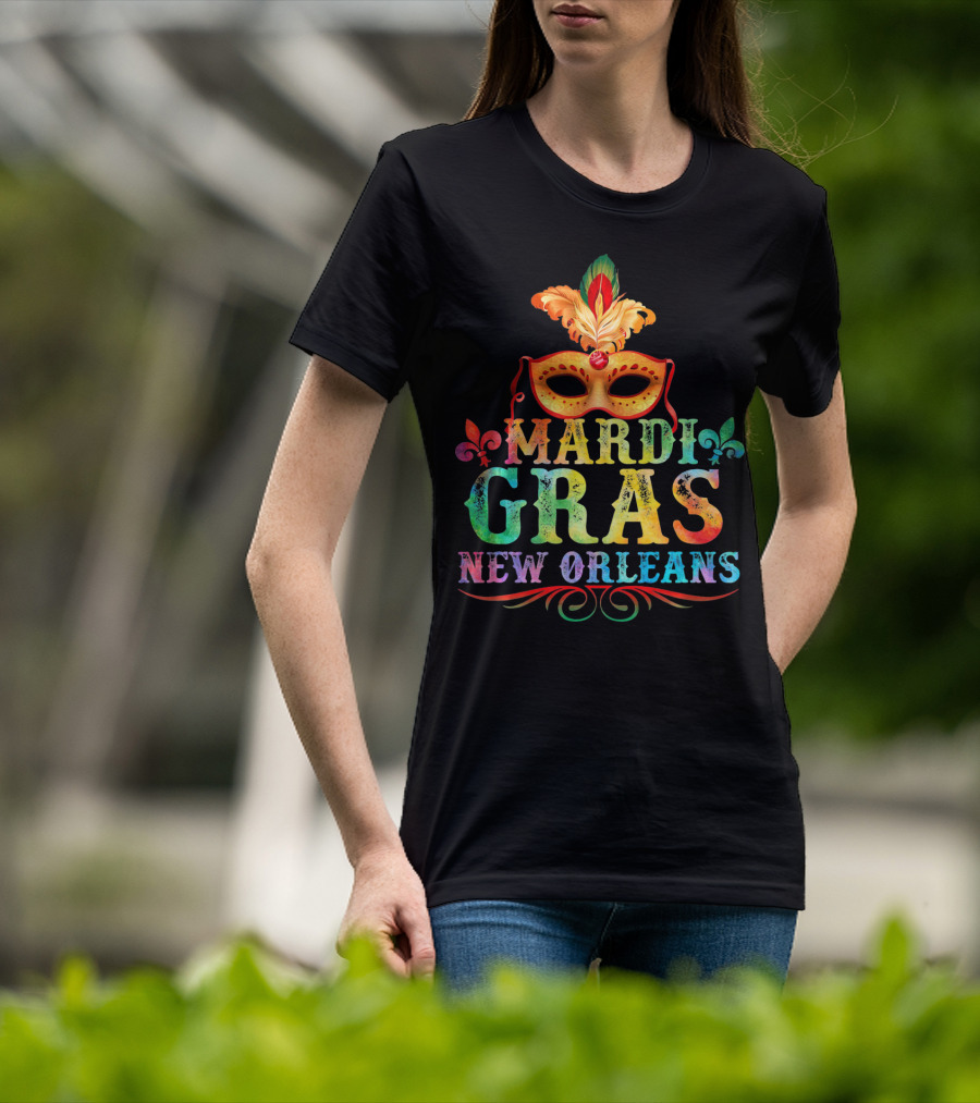 Mardi Gras Mask Fleur De Lis New Orleans T-Shirt