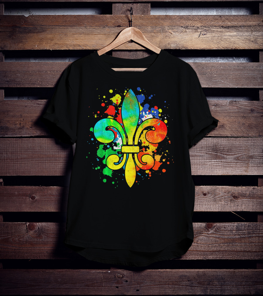 Mardi Gras New Orleans Colorful Fleur De Lis T-Shirt