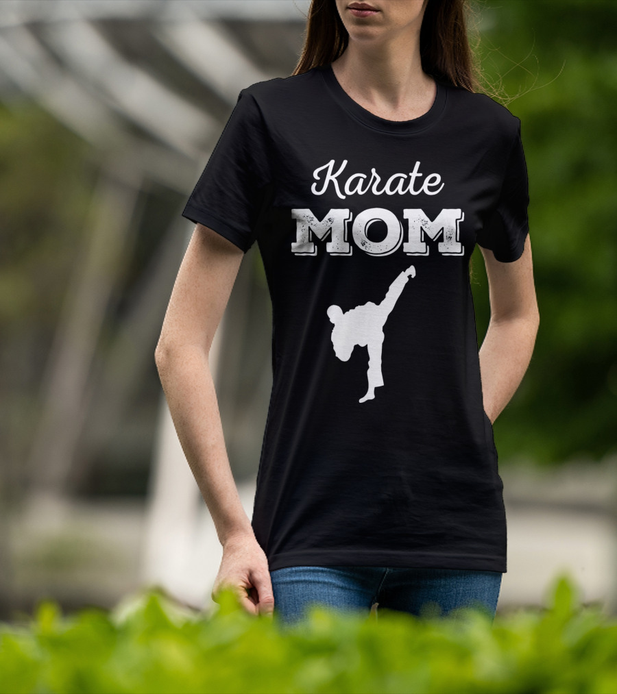 Karate Mom Martial Arts Silhouette Kick T-Shirt