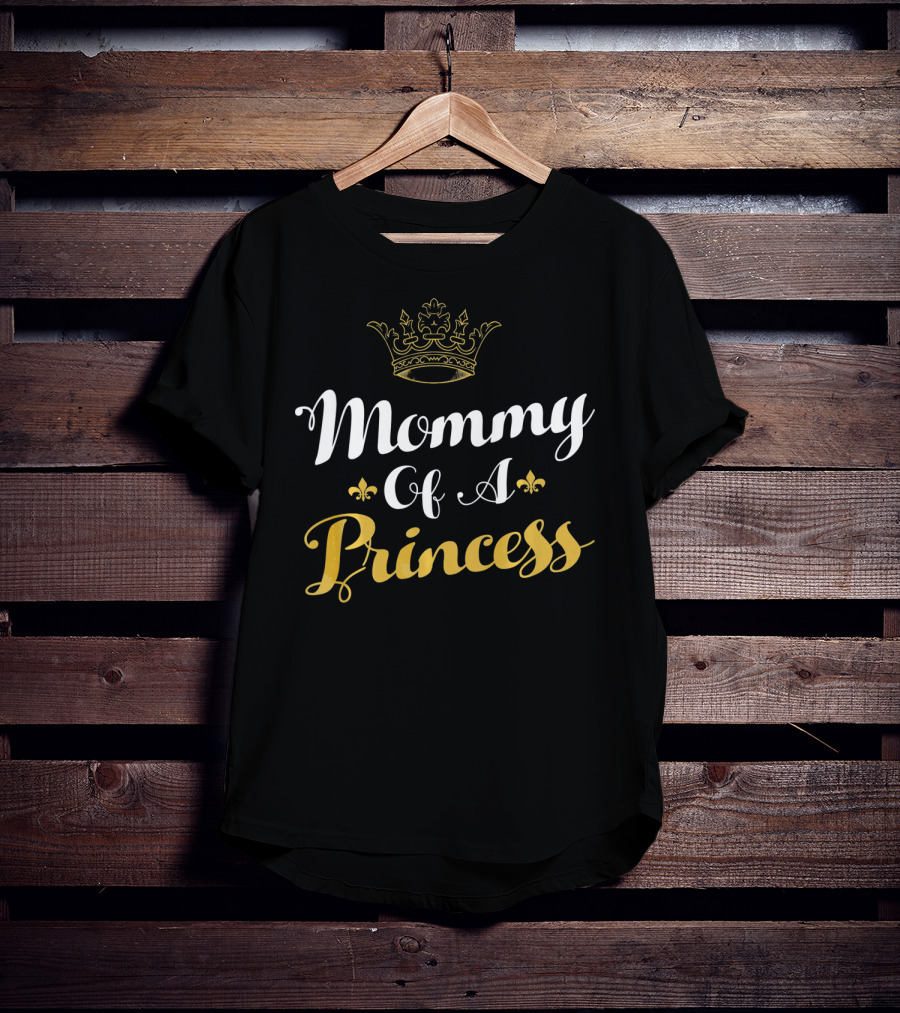 Mommy Of A Princess Crown Fleur-de-Lis Mothe T-Shirt