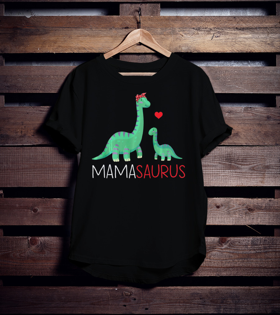 Mamasaurus Rex Mama Saurus Dinosaurs With Heart And Bow T-Shirt
