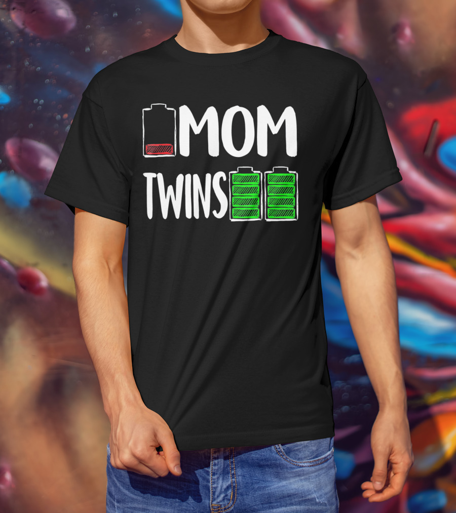 Mom Low Battery Twins Full Charge T-Shirt