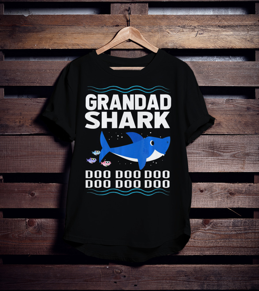 Grandad Shark Doo Doo Doo Doo Doo Doo Funny Baby T-Shirt