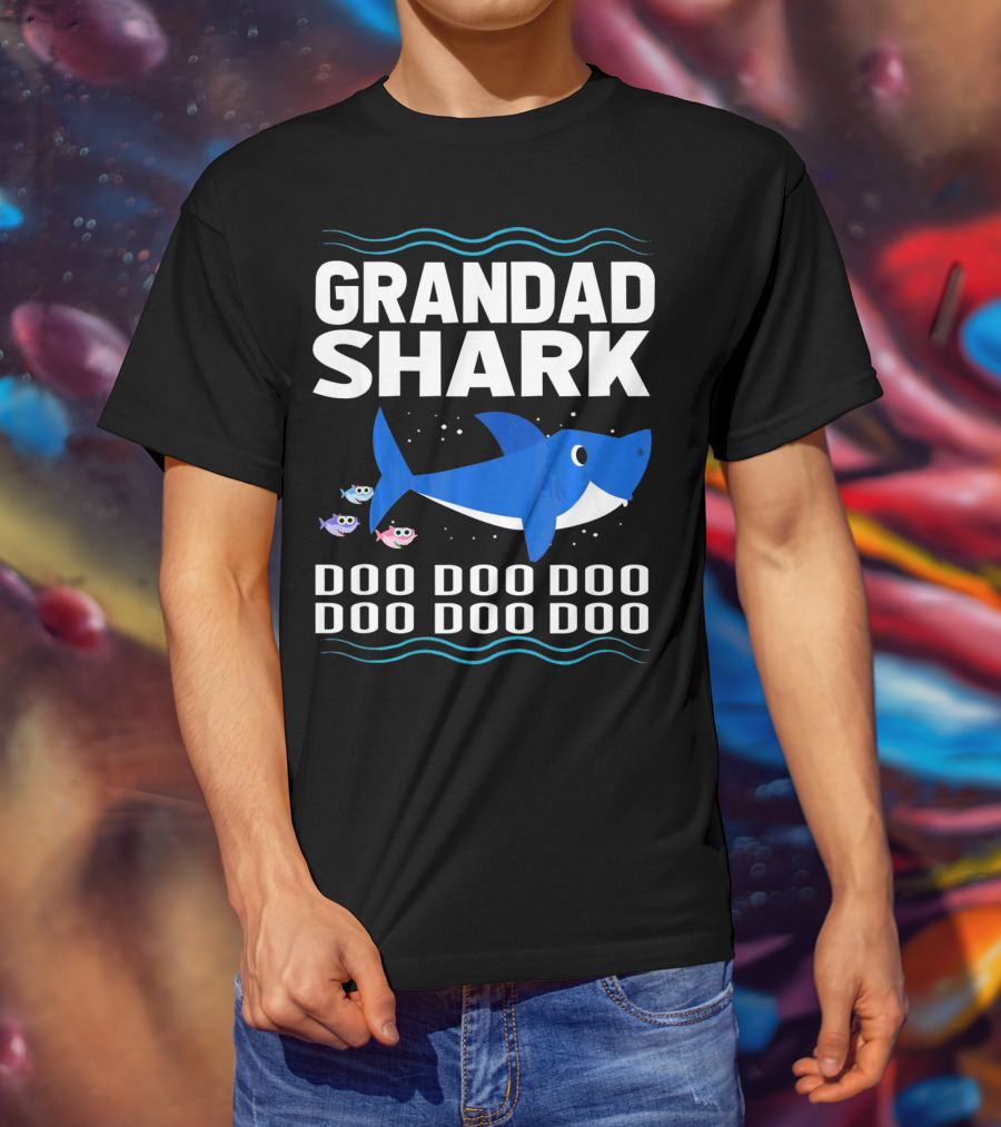 Grandad Shark Doo Doo Doo Doo Doo Doo Funny Baby T-Shirt
