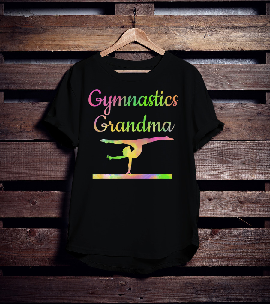Colorful Gymnastics Grandma On Balance Beam T-Shirt
