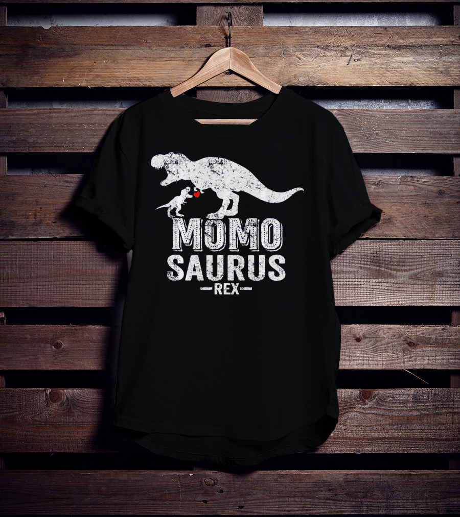 Momo Saurus Rex Dinosaur Family Love T-Shirt