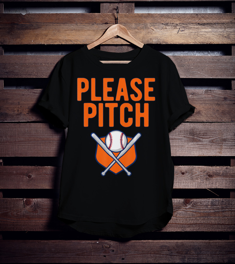 Please Pitch Baseball Funny Adult T-Shirt