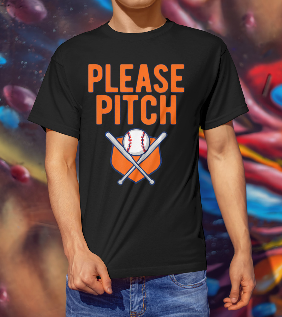 Please Pitch Baseball Funny Adult T-Shirt